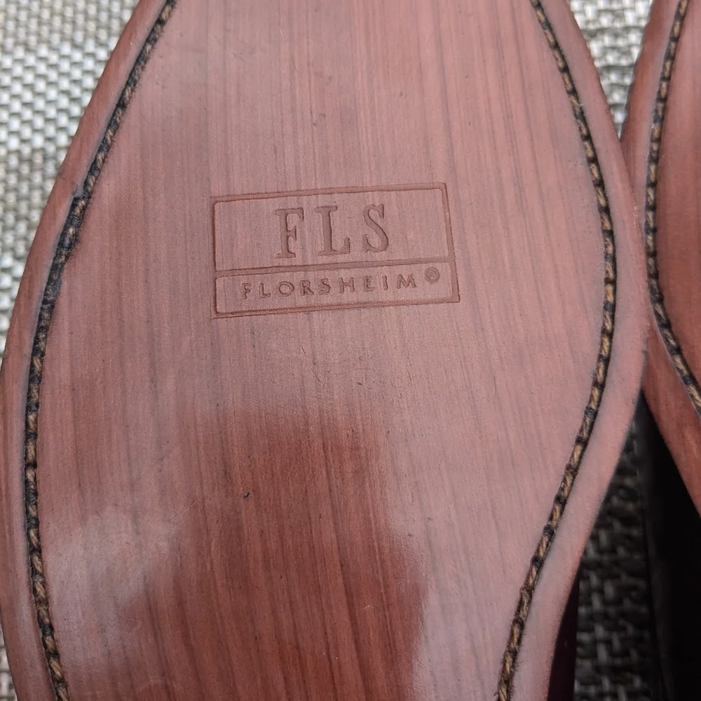 Vintage FLORSHEIM Burgundy Leather‎ Oxford Dress shoes size 9.5